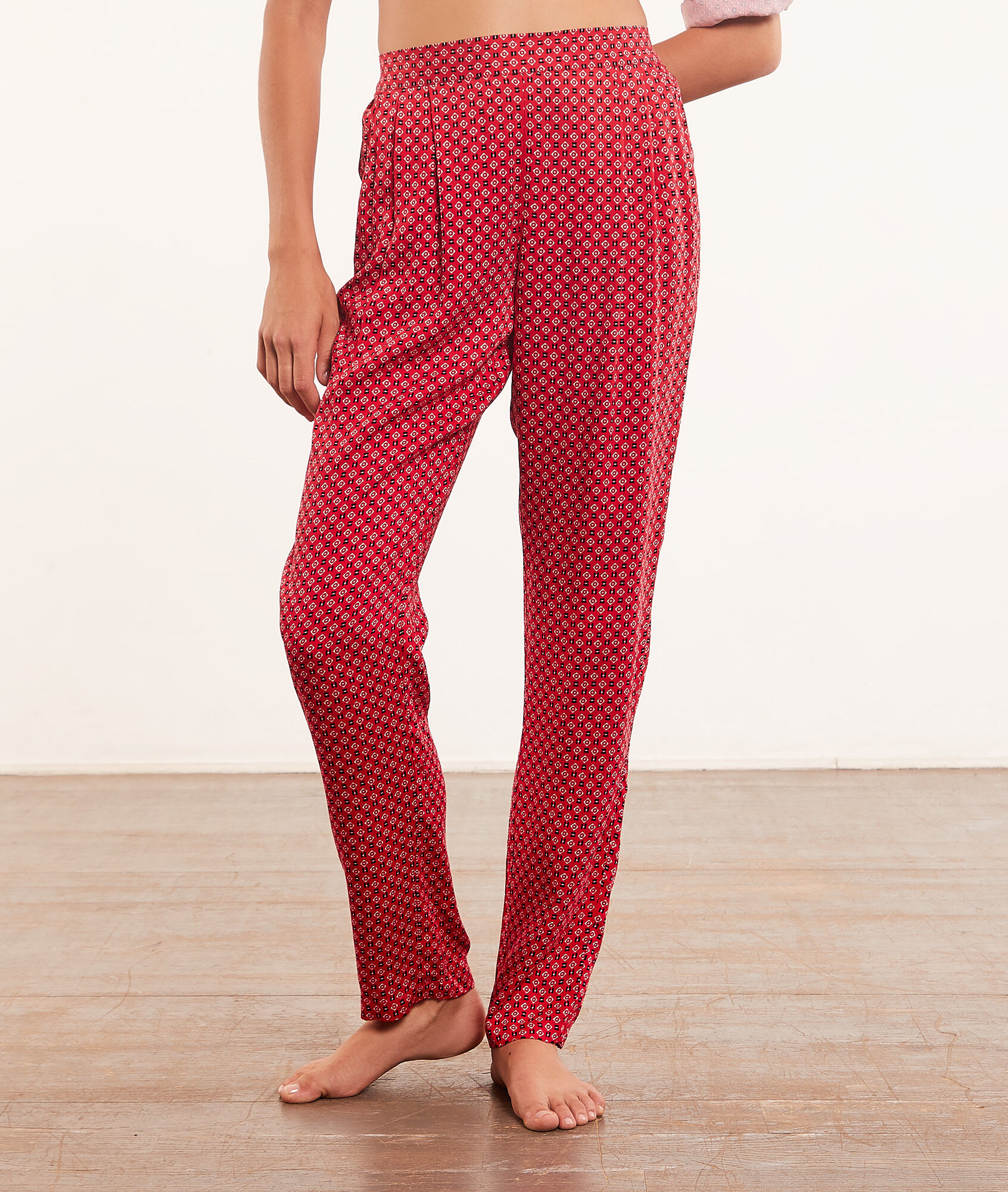 Pantalon de pyjama imprimé - Tifani - XS - Rouge - Femme - Etam
