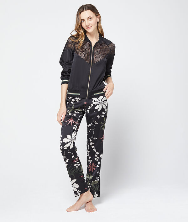 Bomber haut dentelle noir.