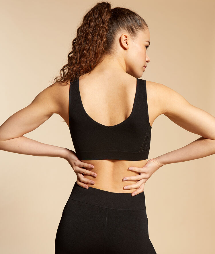 Brassière de training seamless- maintien médium noir.