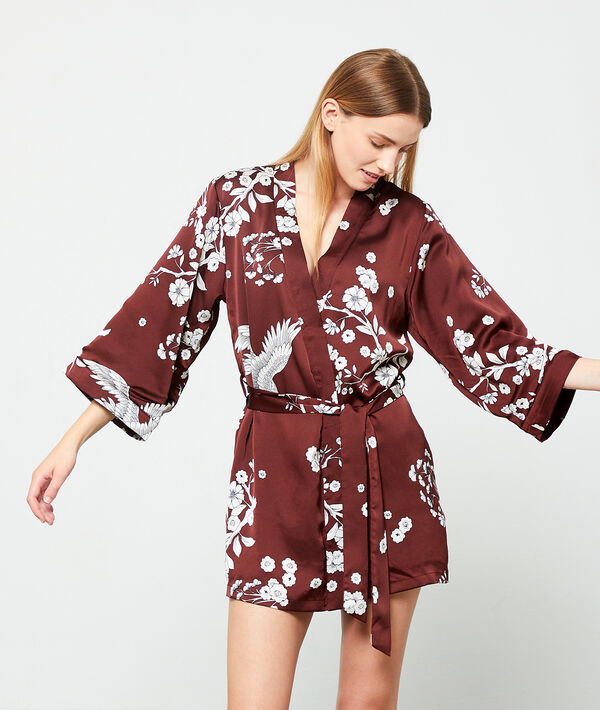 Kimono satiné chaud doublure doudou Kimono satiné chaud doublure doudou