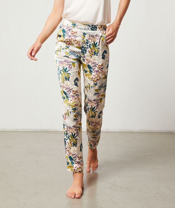 Pantalon imprimé feuillage Pantalon imprimé feuillage;${refinementColor}