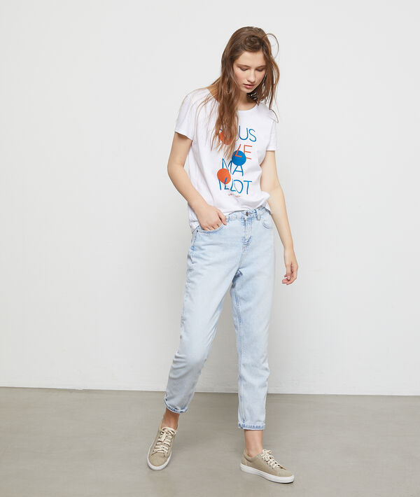 T-shirt "sous le maillot" en coton blanc.