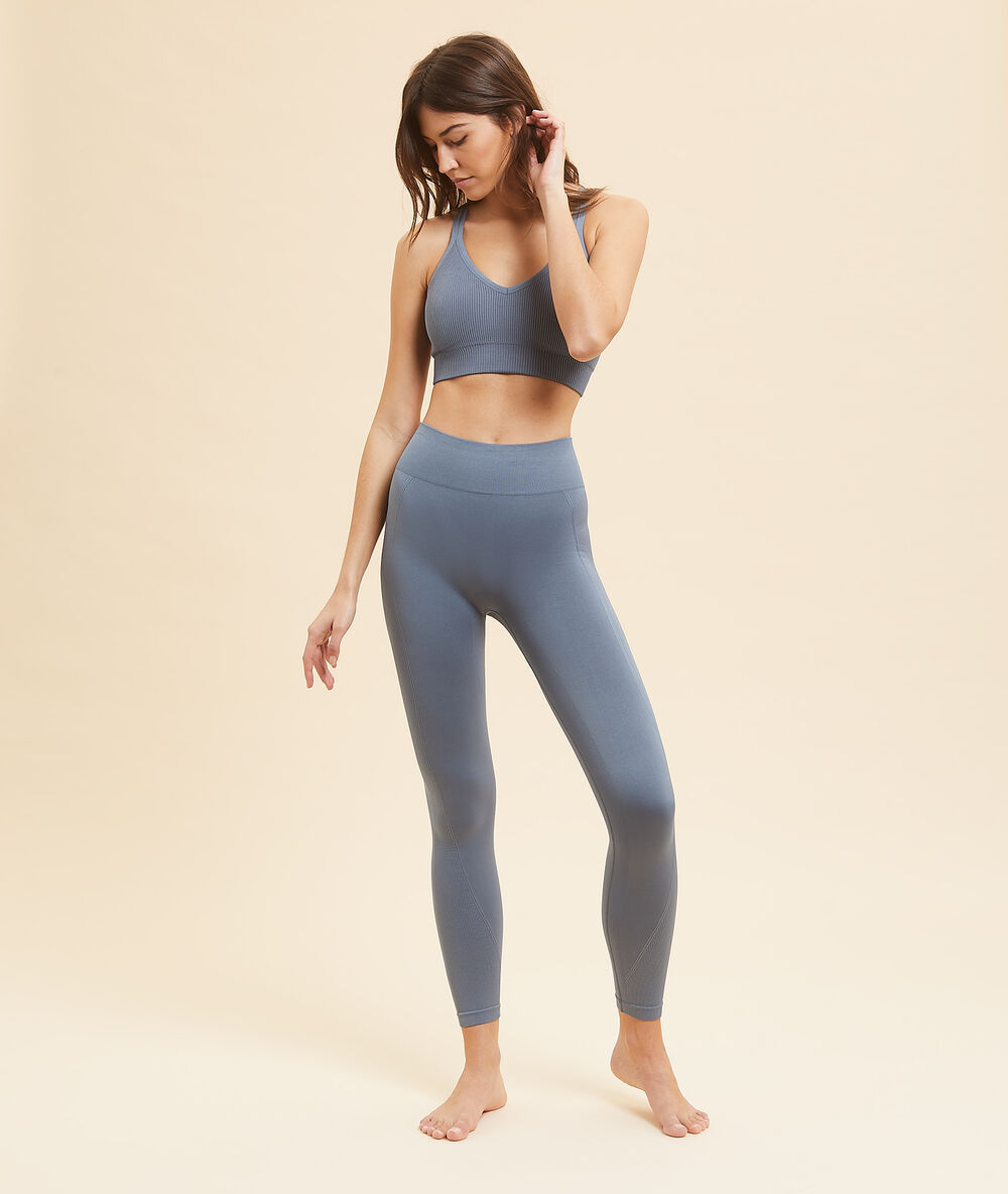 Legging de yoga long bleu.