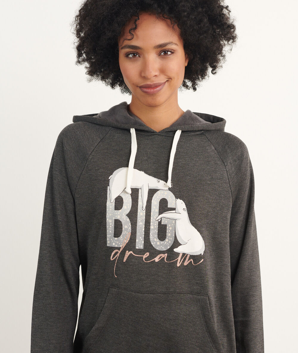 Sweat à capuche "big dream" anthracite.
