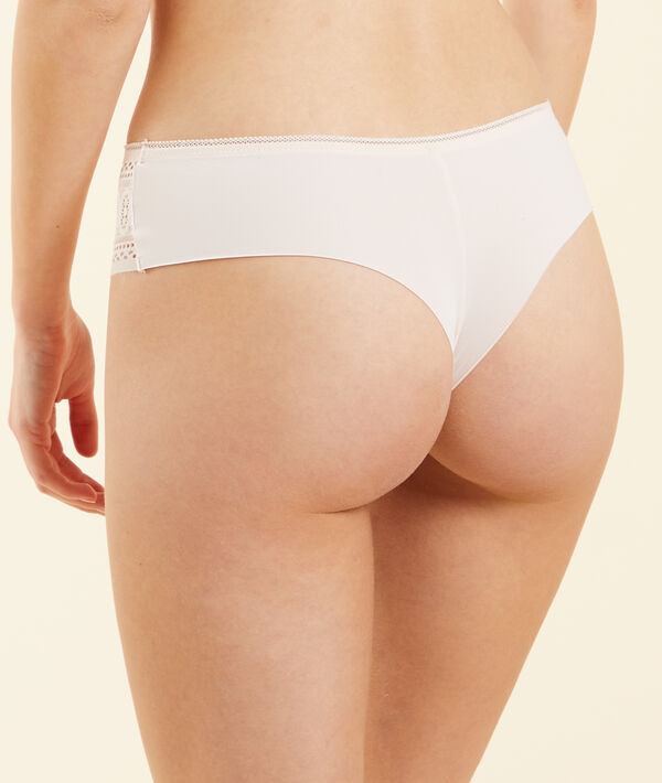 Tanga bandeau en microfibre et dentelle Tanga bandeau en microfibre et dentelle;${refinementColor}