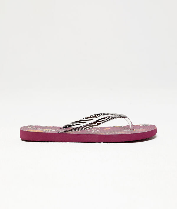Tongs de plage imprimées multicolore.