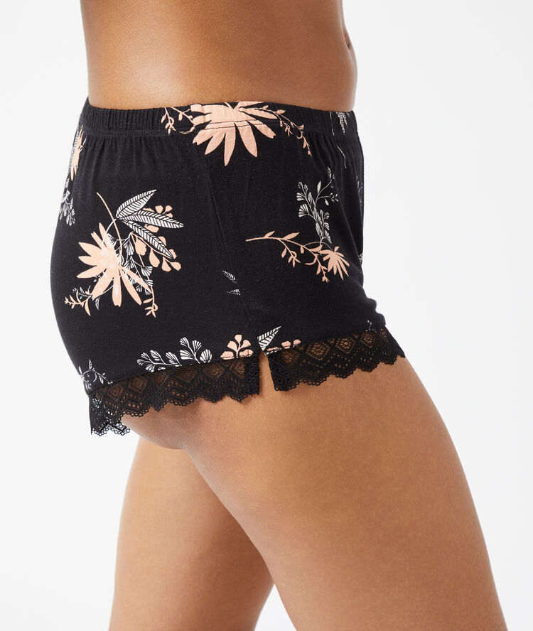Short imprimé noir.
