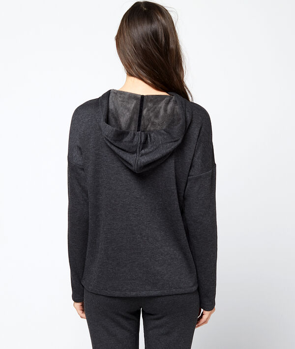 Sweat homewear à capuche liens velours Sweat homewear à capuche liens velours