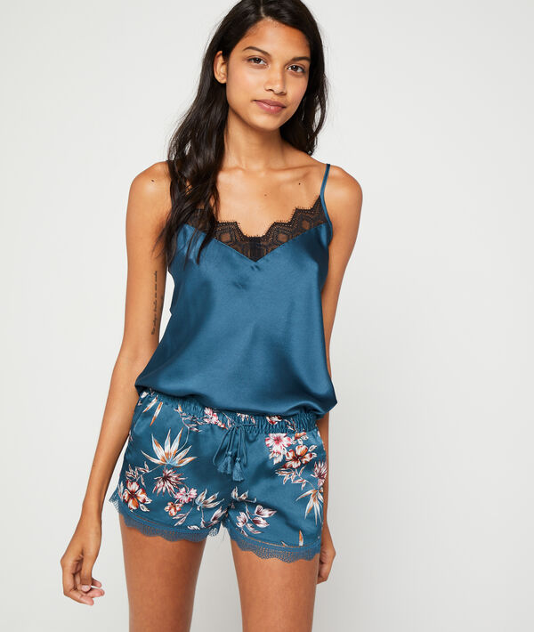 Short satiné imprimé fleuri Short satiné imprimé fleuri