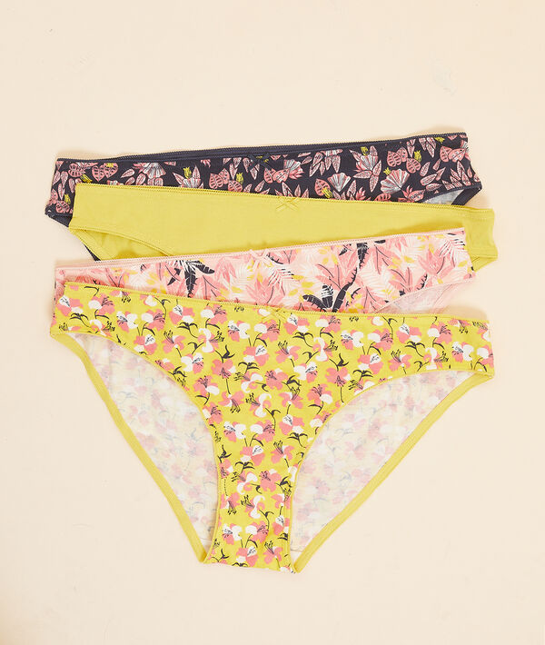 Lot de 4 culottes en coton imprimé Lot de 4 culottes en coton imprimé;${refinementColor}