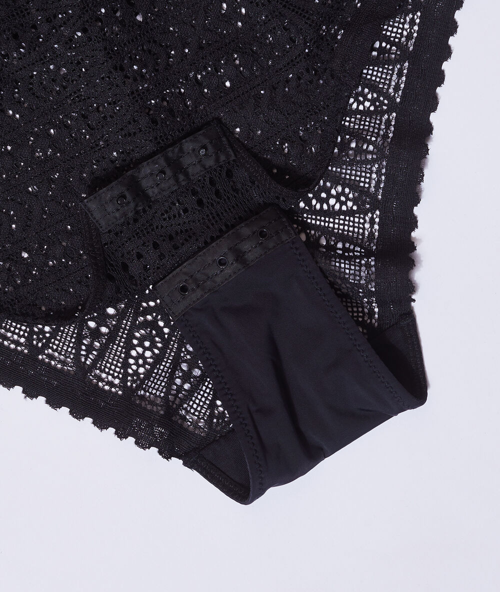 Body en dentelle dos ouvert noir.