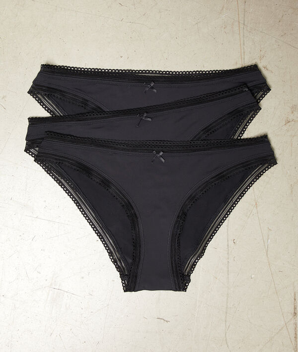 Lot de 3 culottes, bords ajourés Lot de 3 culottes, bords ajourés;${refinementColor}