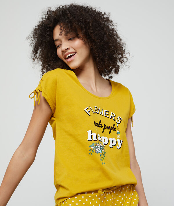 T-shirt "Flowers make people happy" en coton bio T-shirt "Flowers make people happy" en coton bio
