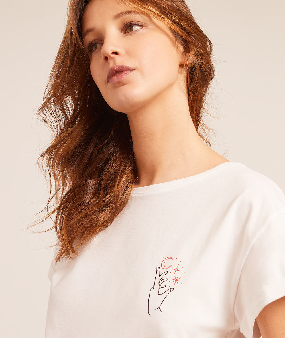 T-shirt tattoo "moonchild" blanc.