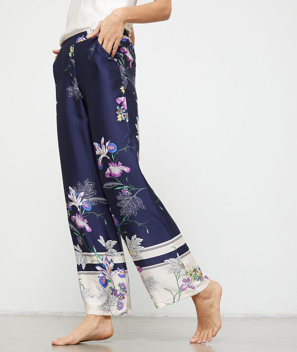 Pantalon satiné imprimé fleuri Pantalon satiné imprimé fleuri