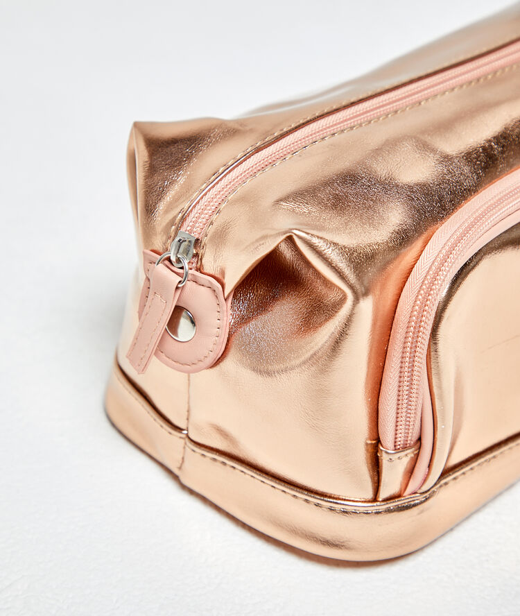 Trousse de toilette dorée or.