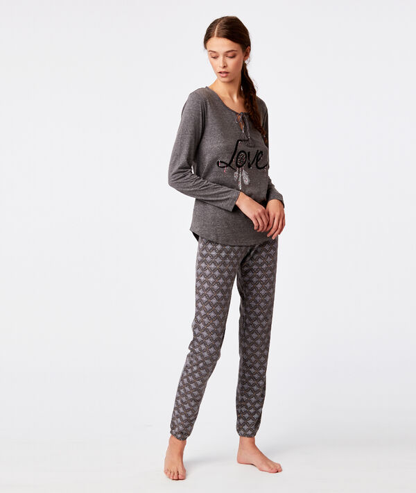 Pantalon imprimé anthracite.
