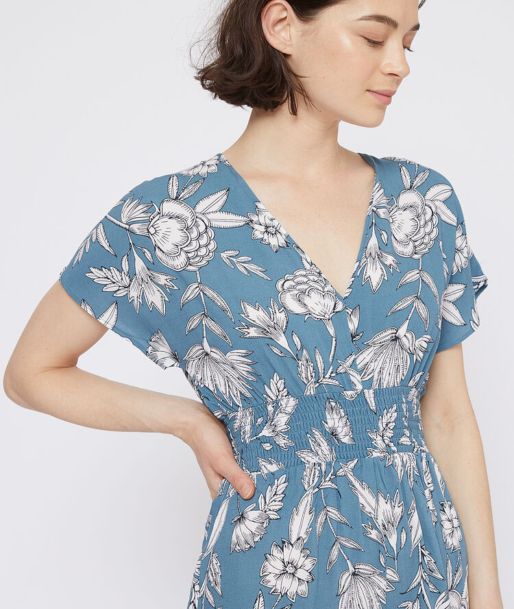 Combishort col v bleu ciel.