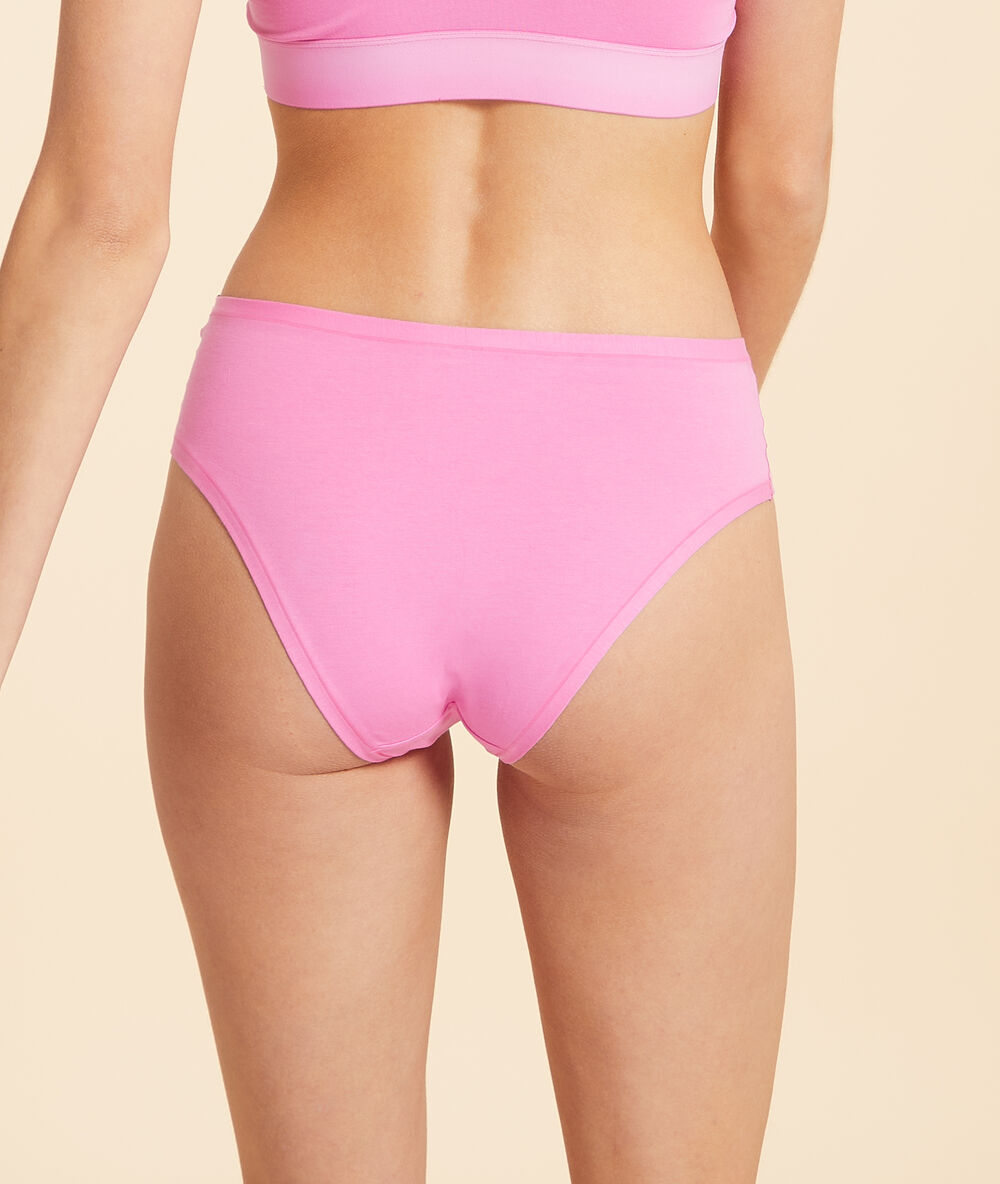 Culotte midi en coton rose bonbon.