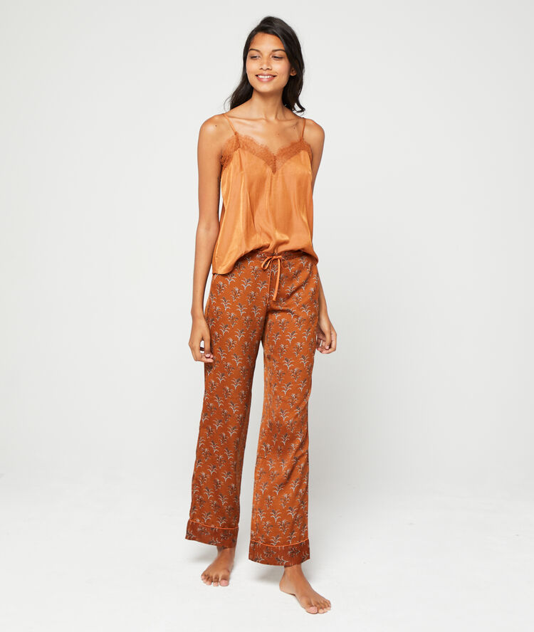 Pantalon imprimé ocre.