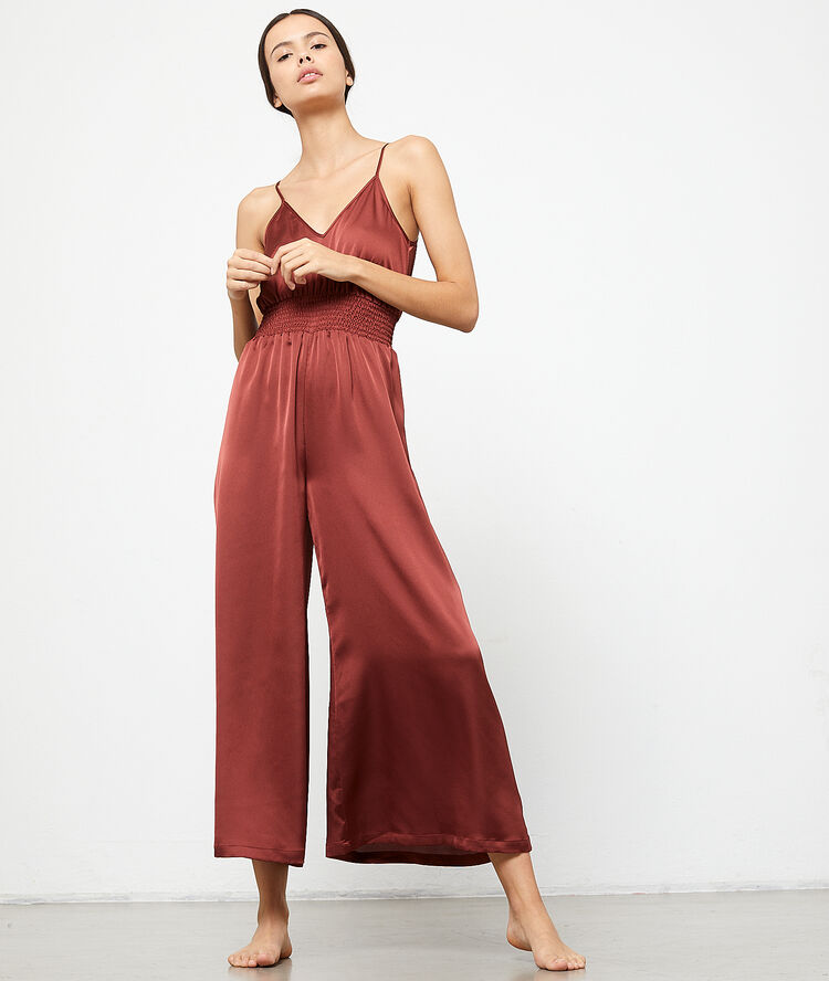 Combi pantalon satinée brique.