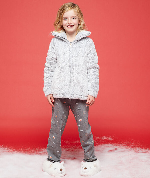 Pyjama 3 pièces enfant gris.