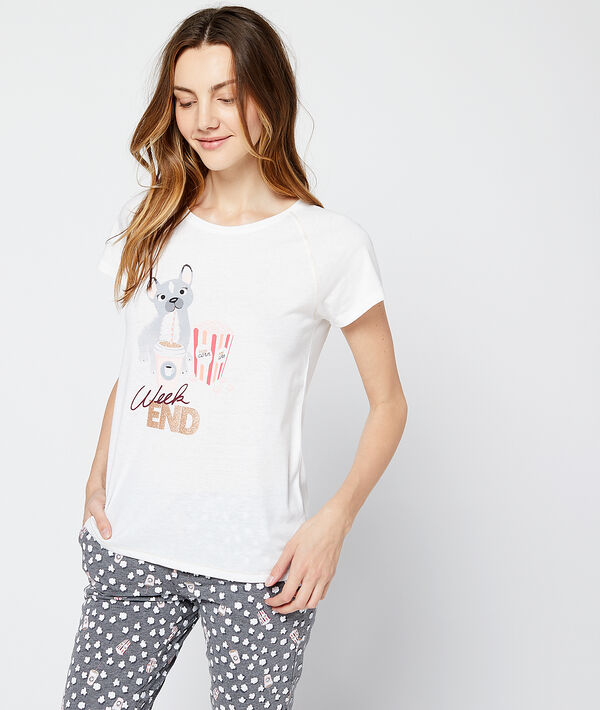 T-shirt imprimé chien "Week-end" T-shirt imprimé chien "Week-end"