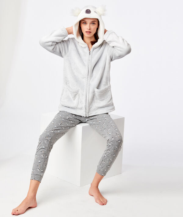 Veste koala fausse fourrure gris.