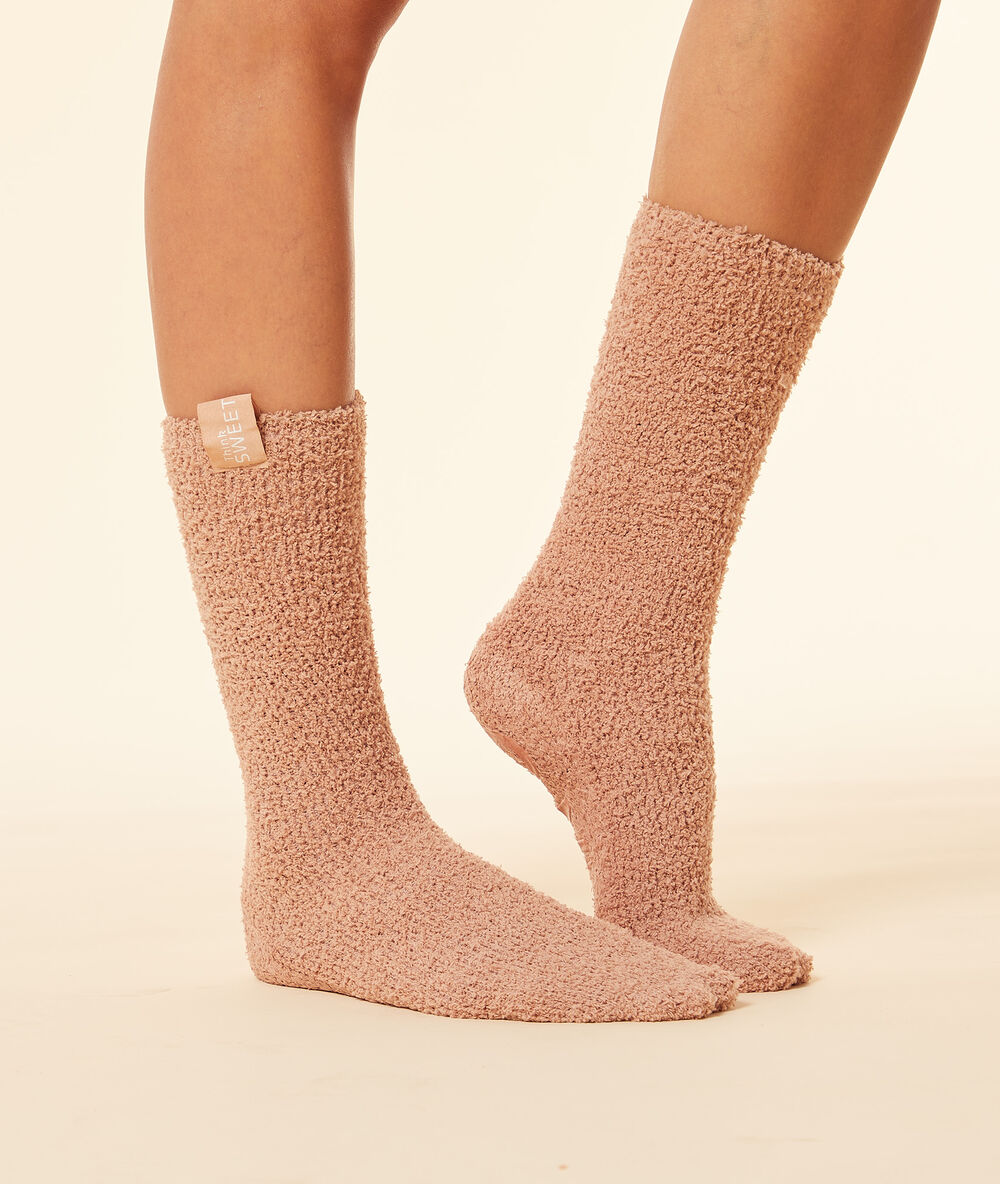Lot de chaussettes cocooning brique roux.