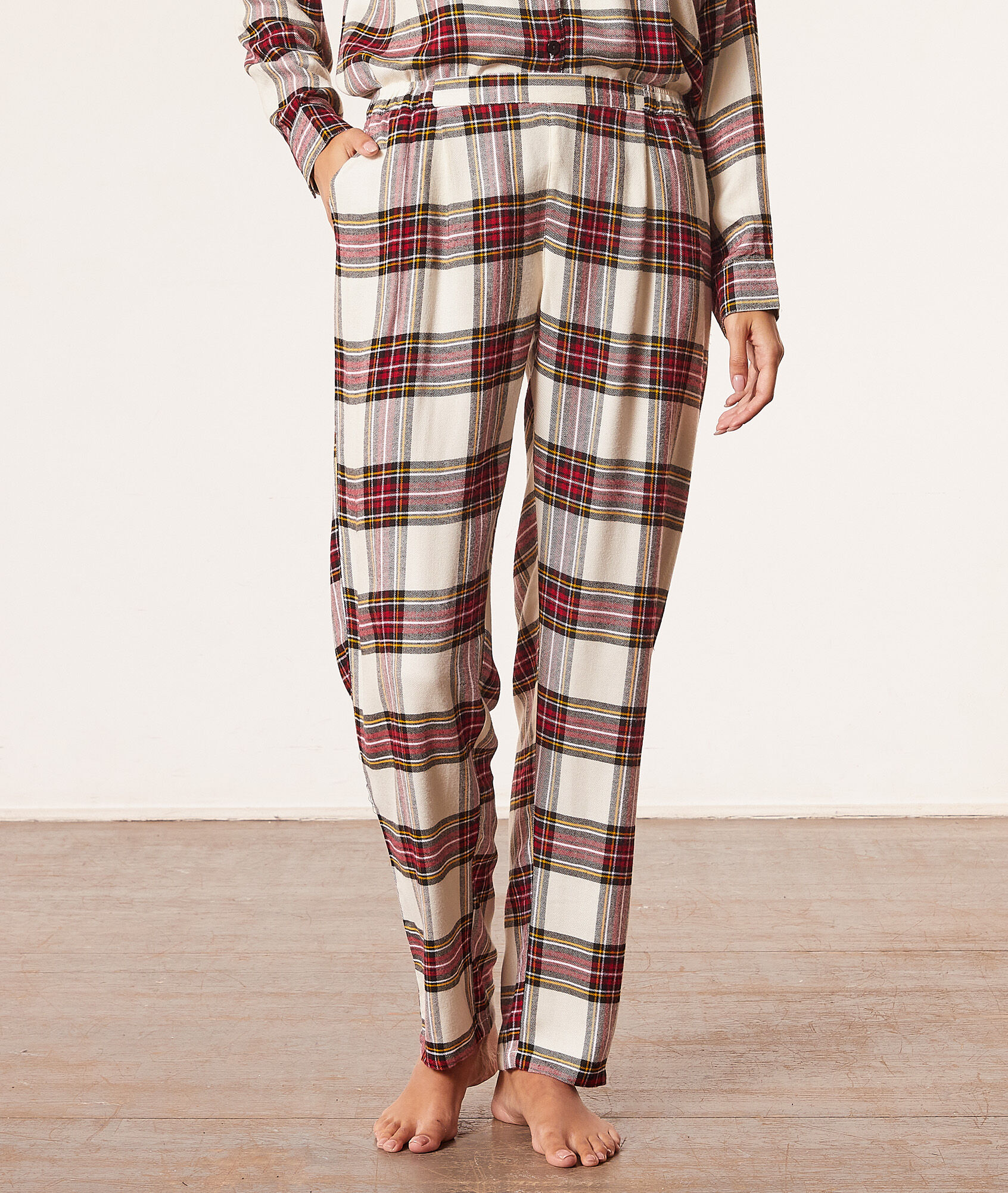 Pantalon de pyjama à rayures - Tiam - XS - Rouge - Femme - Etam