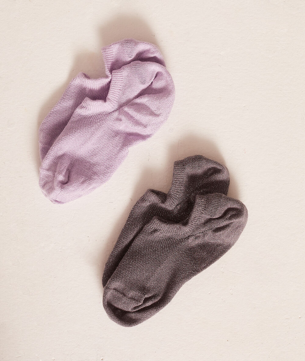 Lot de 2 paires de socquettes essentielles anthracite.