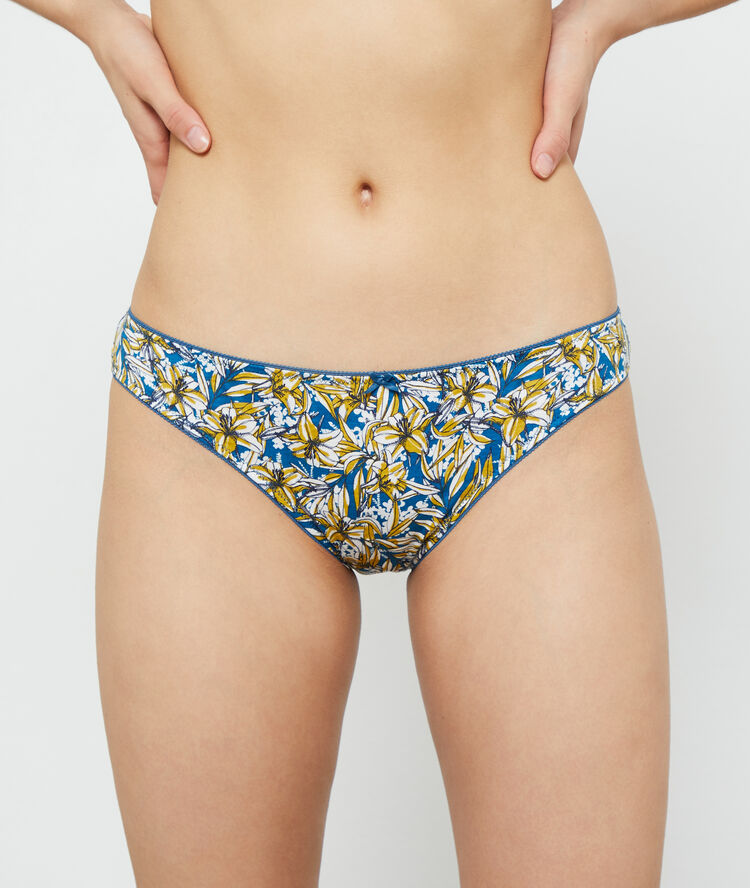 Lot de 7 slips en coton jaune vif.
