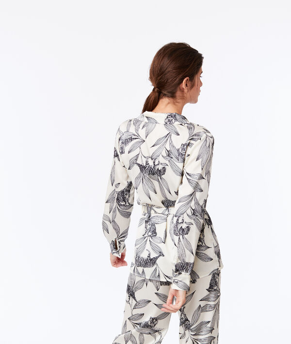 Chemise de pyjama nouée à imprimé floral Chemise de pyjama nouée à imprimé floral