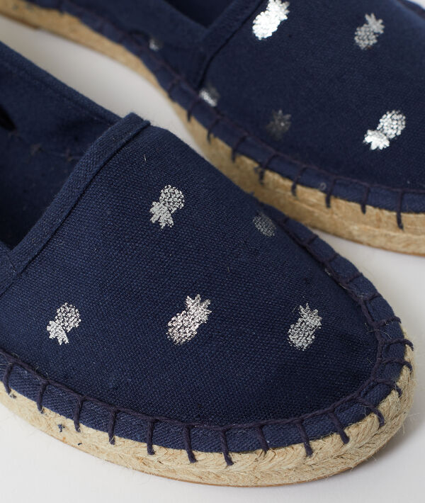 Espadrilles imprimées ananas bleu.