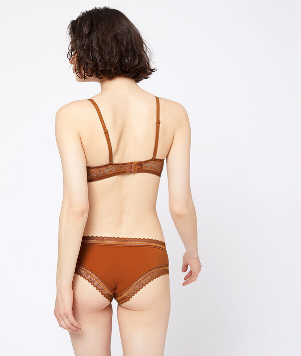 Shorty en microfibre bords dentelle Shorty en microfibre bords dentelle