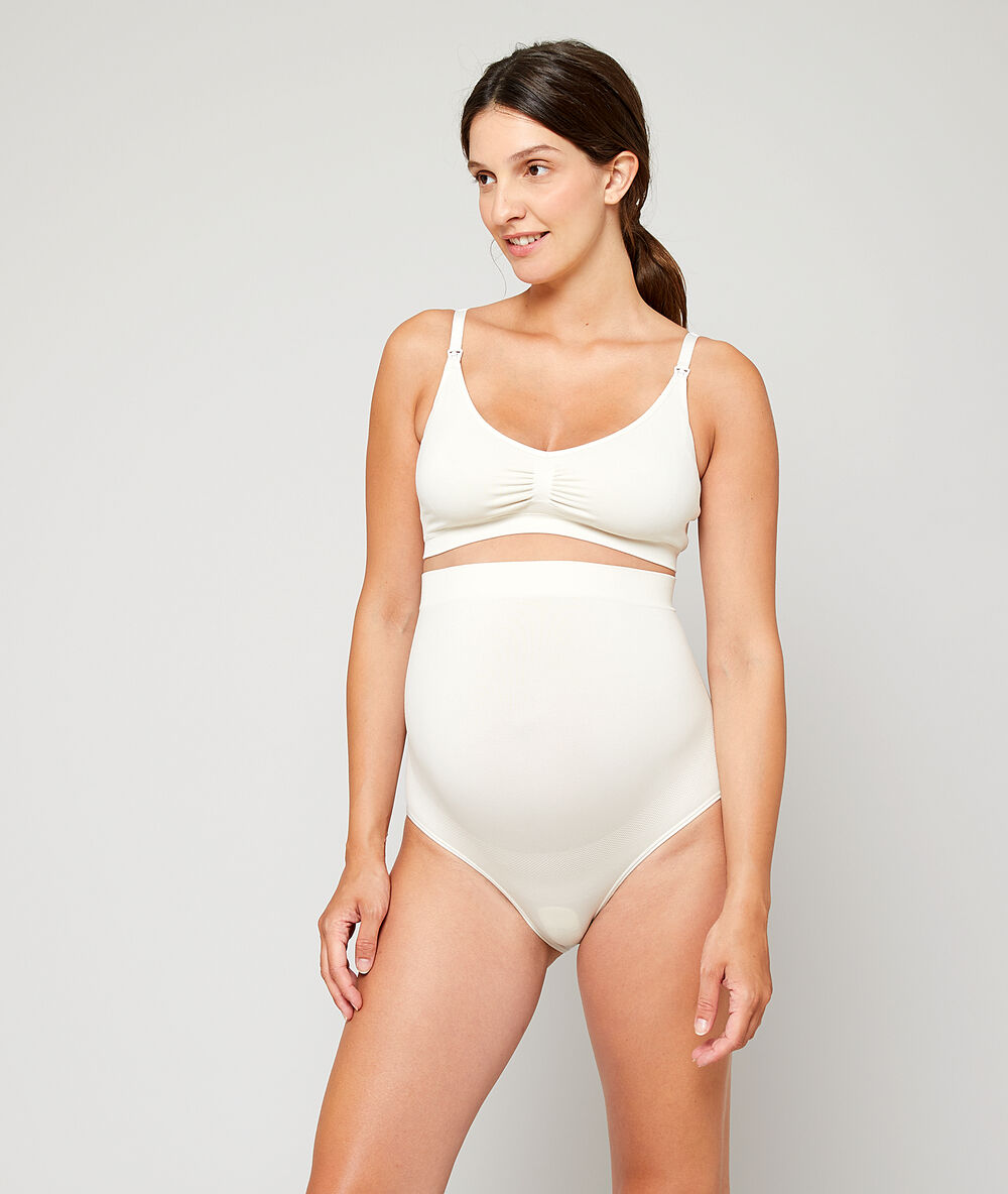 Culotte taille haute sans coutures beige.