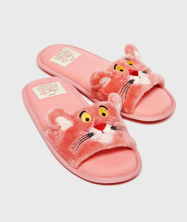 Chaussons doudou ouverts Panthère Rose Chaussons doudou ouverts Panthère Rose;${refinementColor}