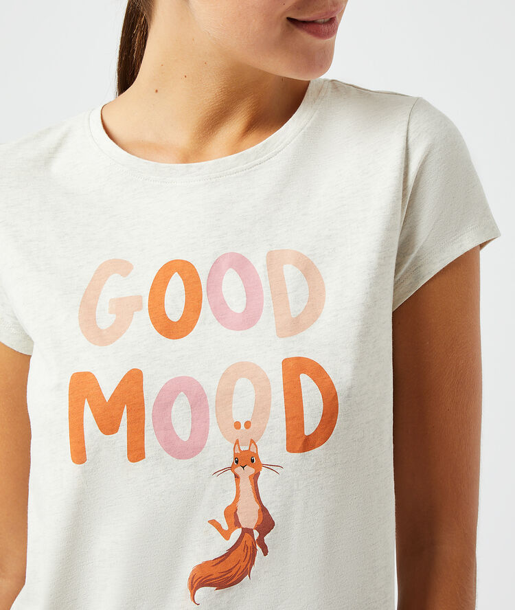 T-shirt "good mood" beige.
