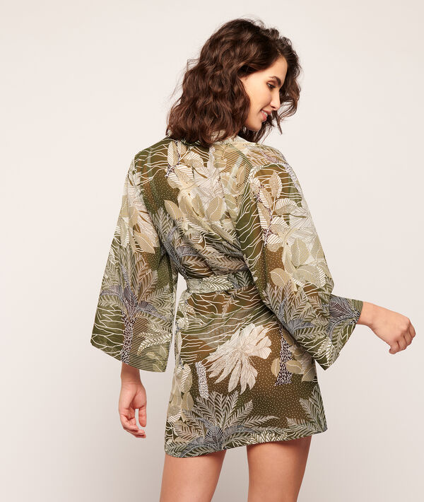 Kimono imprimé feuillage Kimono imprimé feuillage;${refinementColor}
