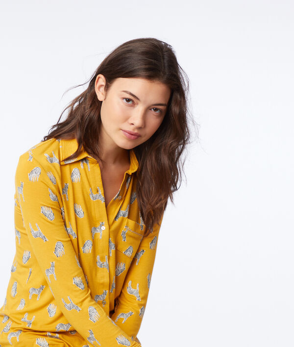 Chemise de pyjama imprimé zèbres Chemise de pyjama imprimé zèbres