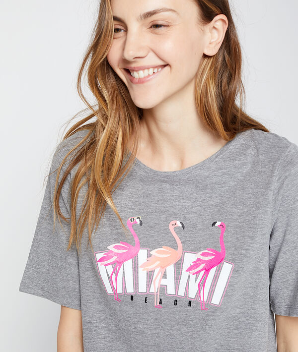 T-shirt court "miami beach" gris.