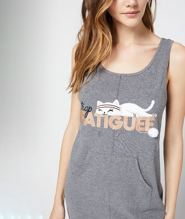 Combi message "fatiguée" gris.