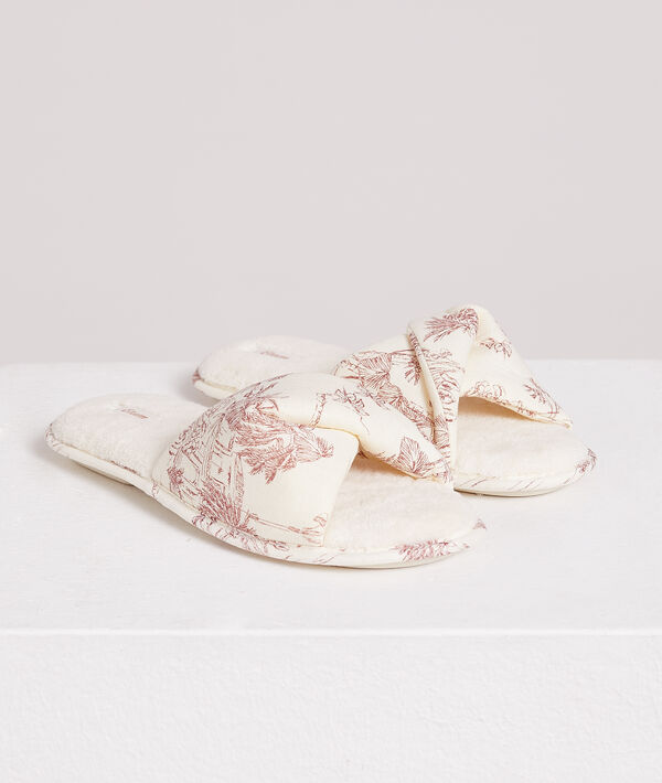 Chaussons tongs à nœud imprimés Chaussons tongs à nœud imprimés;${refinementColor}