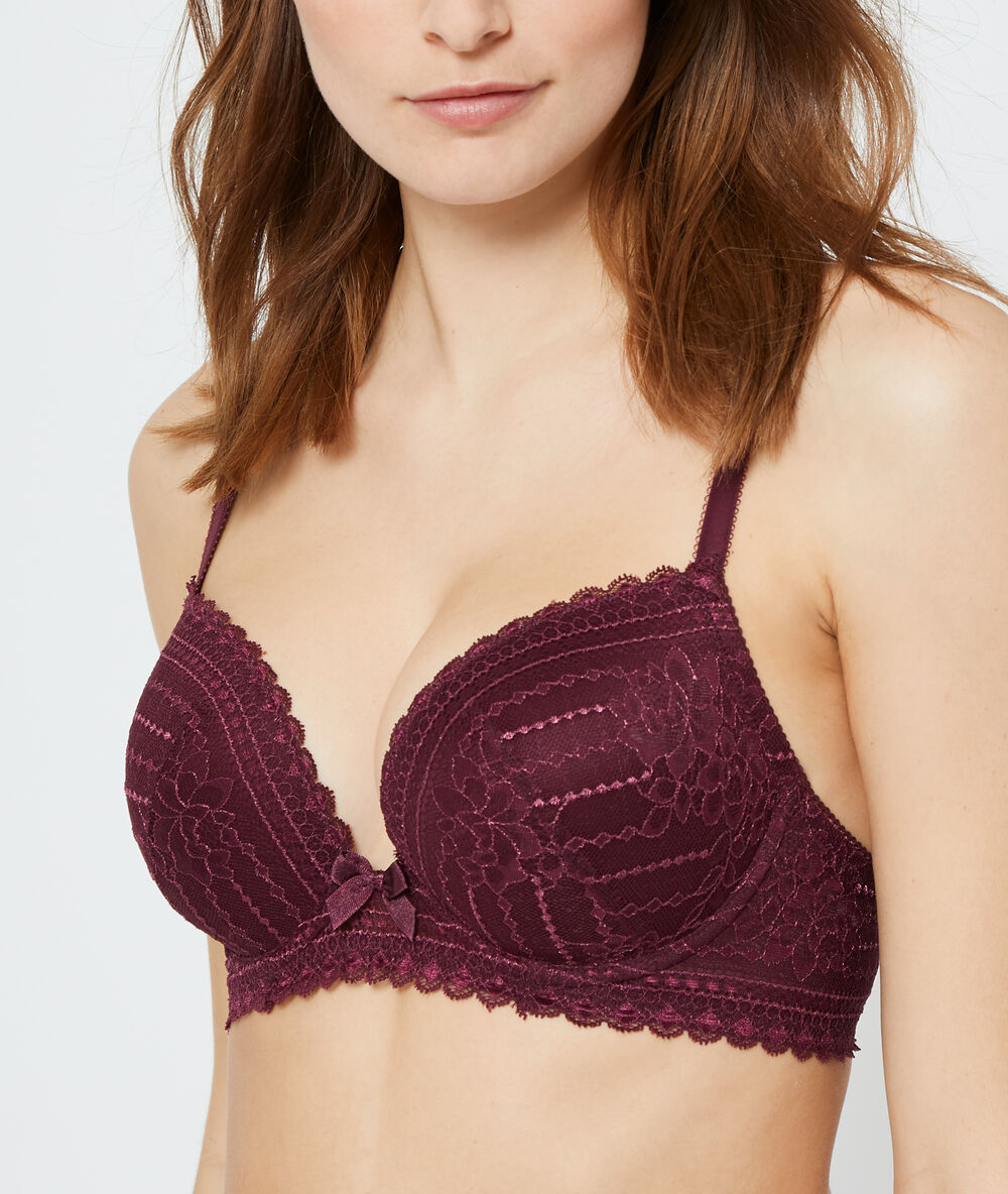 Soutien-gorge n°5 - coques fines prune.