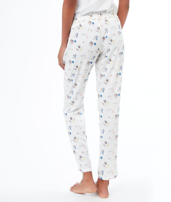 Pantalon imprimé ecru.