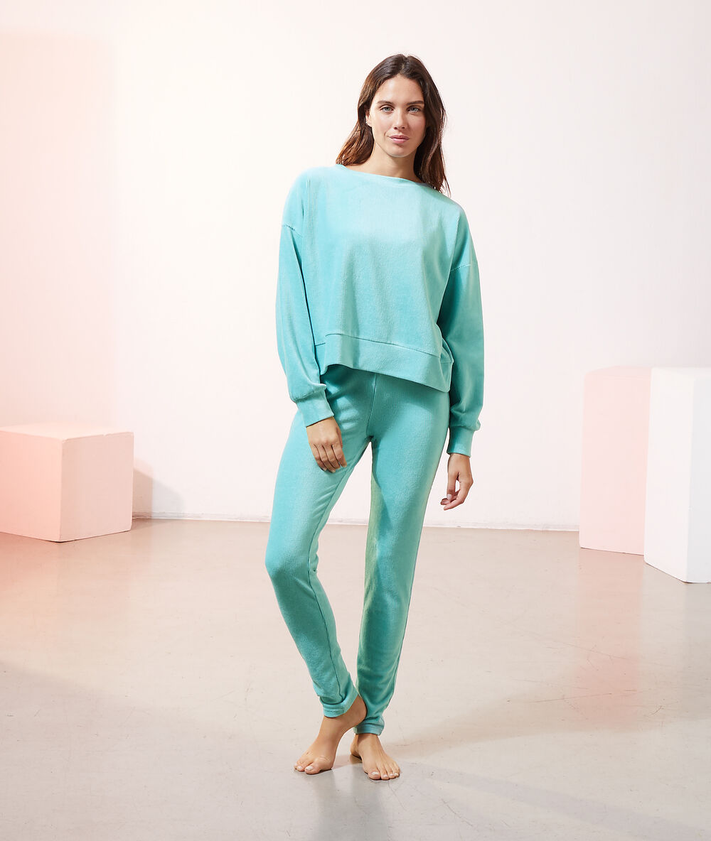 Pantalon homewear vert.