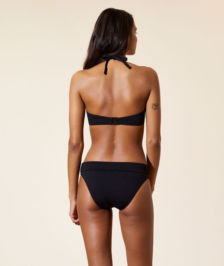 Haut de maillot de bain corbeille, sans coques noir.