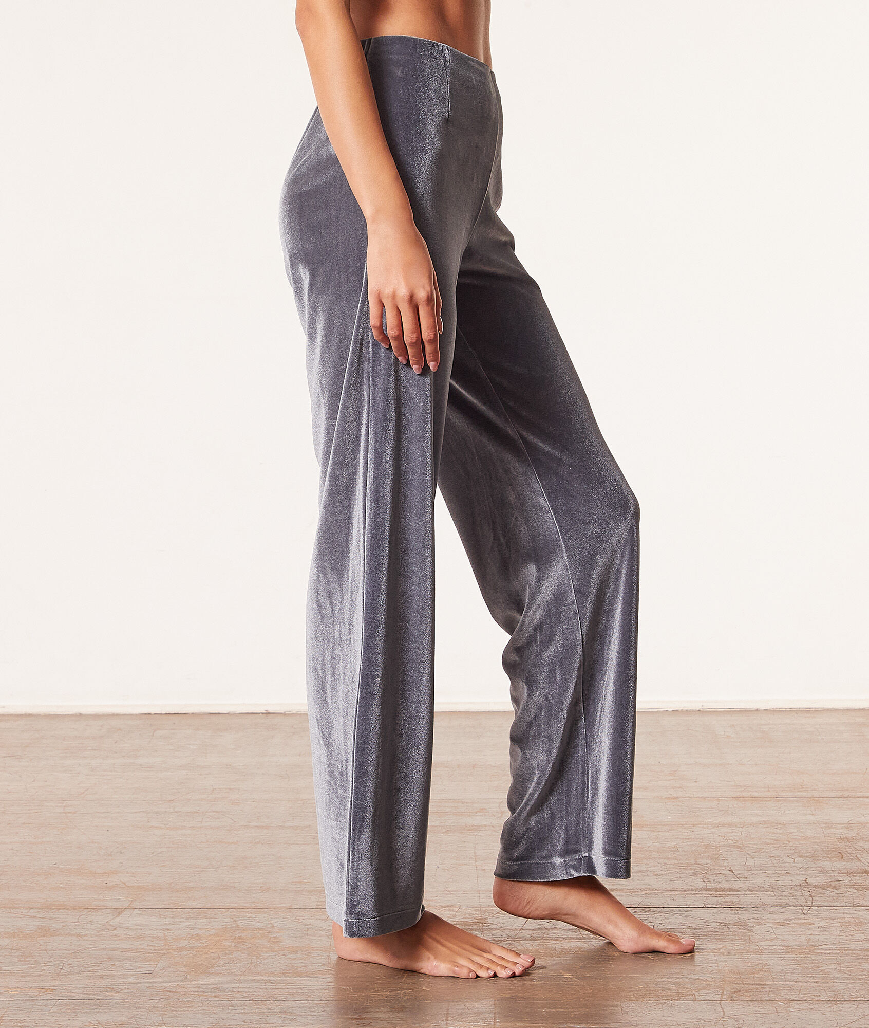 Pantalon de pyjama en velours - Velvety - XL - Gris - Femme - Etam