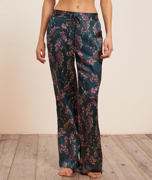 Pantalon satiné imprimé Pantalon satiné imprimé;${refinementColor}