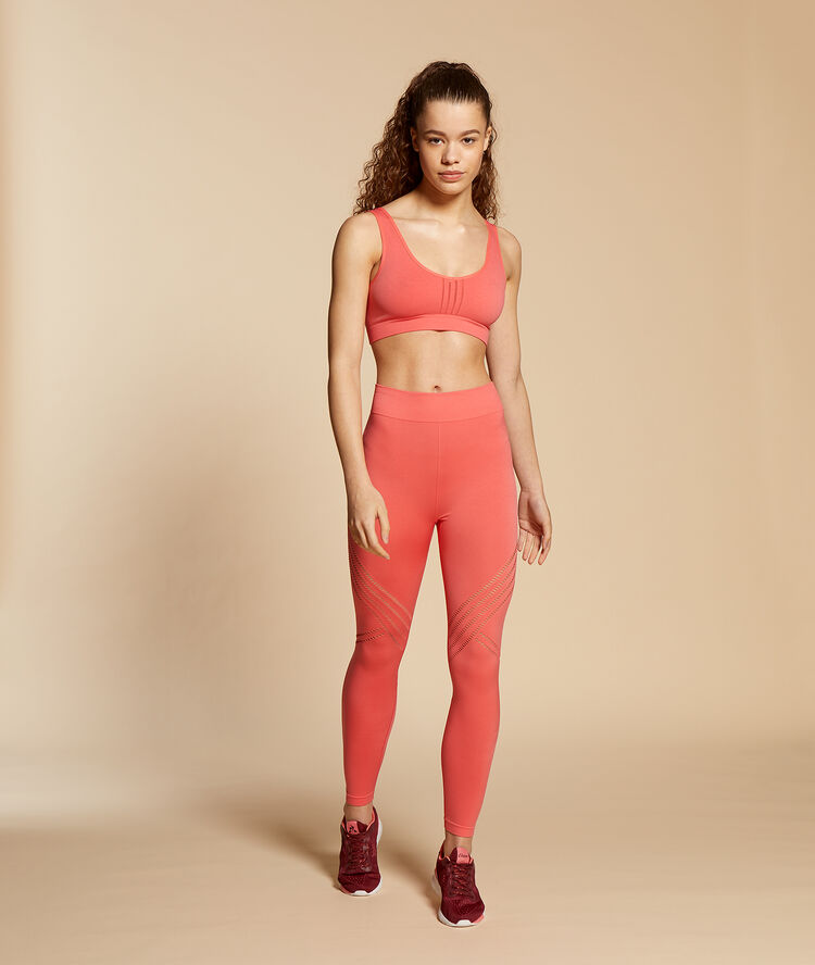 Legging de training seamless long corail.